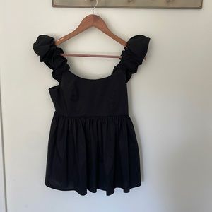 Anthropologie peplum tank, black, XS, NWT